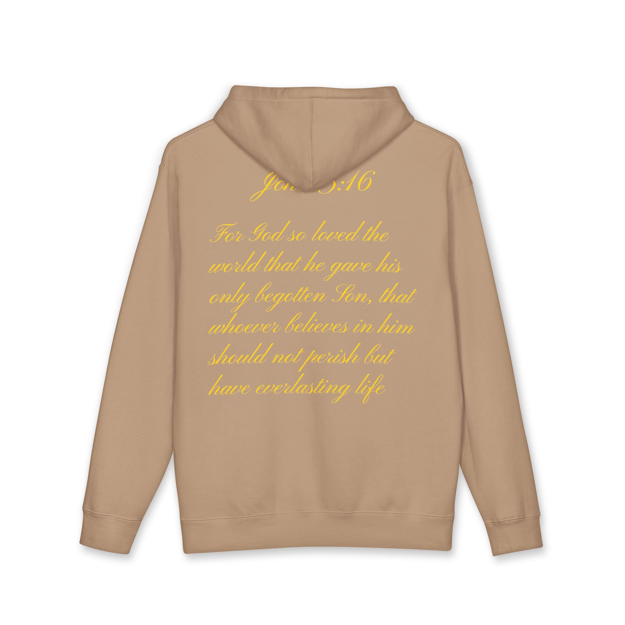 Bible Verse Hoodie — John 3:16 Cross Faith Pullover