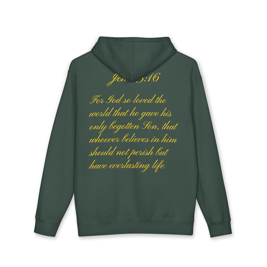 Bible Verse Hoodie — John 3:16 Cross Faith Pullover