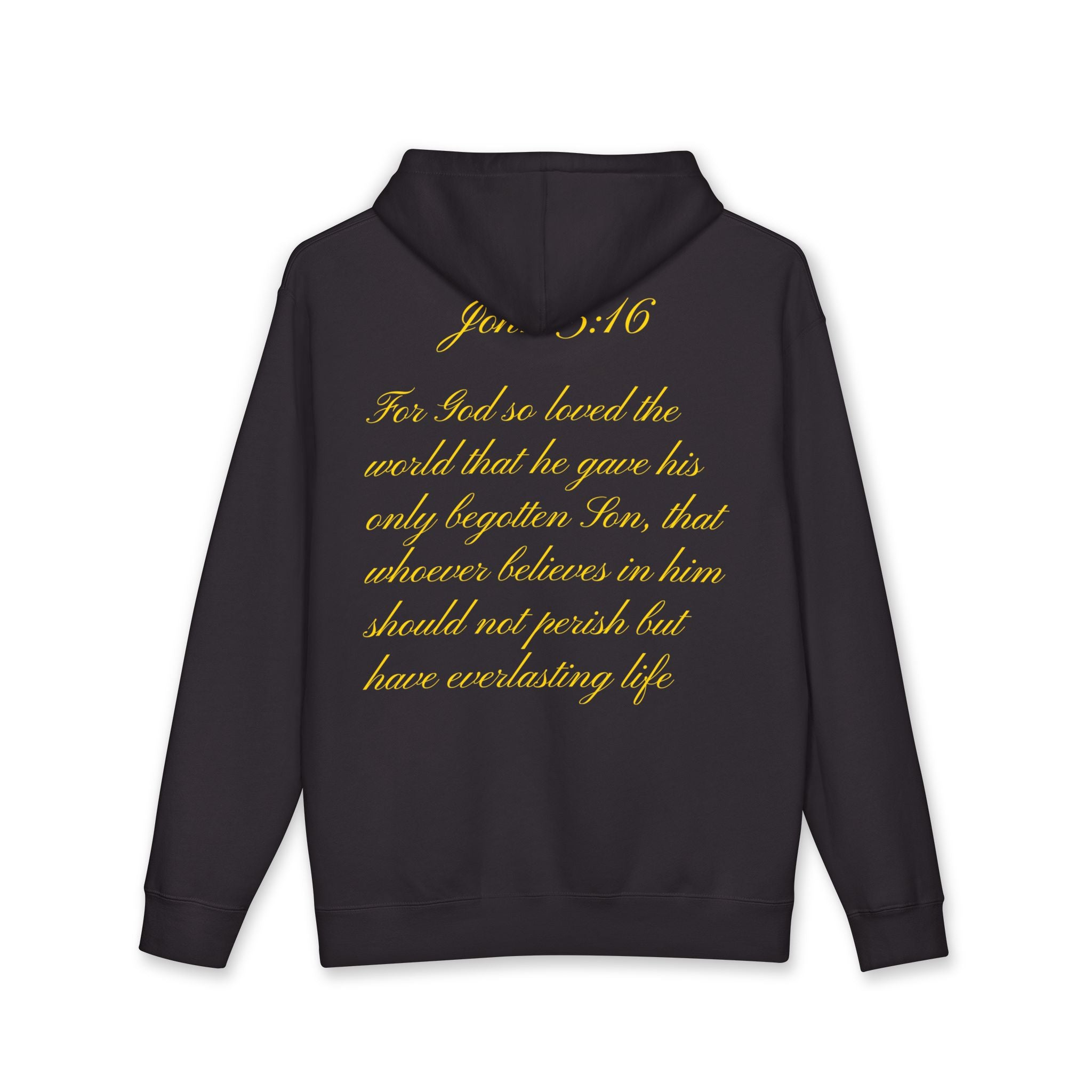 Bible Verse Hoodie — John 3:16 Cross Faith Pullover